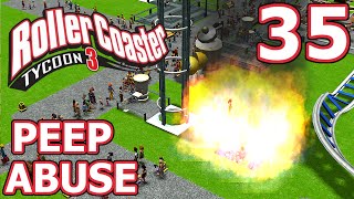 Peep Abuse RollerCoaster Tycoon 3  Part 35  FIERY PIT OF DEATH [upl. by Thatch]