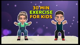 30 MIN FULL BODY WORKOUT AT HOME EXERCISE FOR KIDS [upl. by Zenitram]