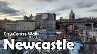 Newcastle upon Tyne City Centre Walk【4K】 Lets Walk 2021 [upl. by Oryaj]