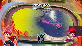 Divine Belfyre VS Stellar Hyperion  Beyblade Burst QuadStrike  Beyblade Burst Tetra Stadium [upl. by Danell]