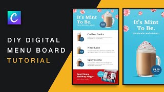 DIY Digital Menu Board Creating a FREE Restaurant Menu With Canva [upl. by Noitsirhc954]