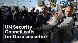 UN Security Council passes Gaza ceasefire resolution  as US abstains [upl. by Codee]