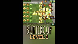 BUTTERCUP LEVEL 1 GOALS  PLANT OF THE WEEK  PLANTS VS ZOMBIES SPEEDRUN [upl. by Enuahs]