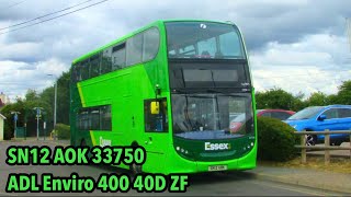 Thrash  First Essex Route 20  SN12 AOK 33750  ADL Enviro 400 40D ZF [upl. by Chansoo419]