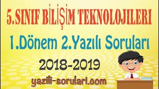 5Sınıf Bilişim Teknolojileri 1Dönem 2Yazılı Soruları 20182019 [upl. by Stoneham]