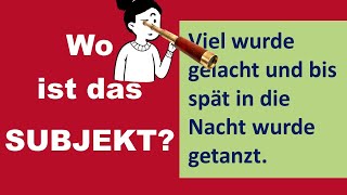 Ganz leicht das SUBJEKT im Satz finden  auch in schwierigen Fällen Deutsch B1C1 [upl. by Morven]