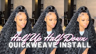 HOW TO 12 UP 12 DOWN QUICKWEAVE w Curly Hair [upl. by Kaazi]