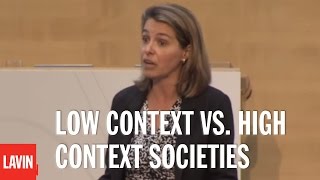 Leadership Speaker Erin Meyer Low Context vs High Context Societies [upl. by Suoinuj]