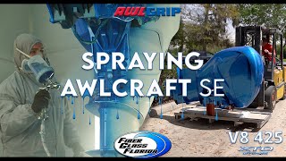 Painting outboard engines 425 Yamaha  AWLCRAFT SE Mid Atlantic Blue  Advanced Marine Finishes [upl. by Ayikal]