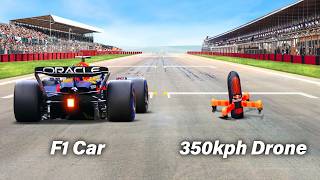 Worlds Fastest Camera Drone Vs F1 Car ft Max Verstappen [upl. by Kcor]