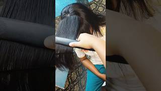 Hair straightening with hair straightener [upl. by Egreog]