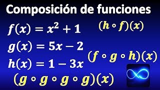 COMPOSICIÓN DE FUNCIONES 2 3 4 funciones MUY FÁCIL [upl. by Lairret]