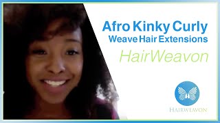 Afro Kinky Curly Weave Hair Extensions  HairWeavoncom [upl. by Viking515]