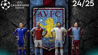 kit do Aston Villa 2425 com o patch da Champions [upl. by Oirretna]