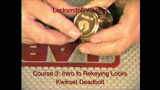 03 02 How to Rekey Locks  Rekeying Kwikset and Schlage Locks Course 3 Part 1 contd [upl. by Sari542]