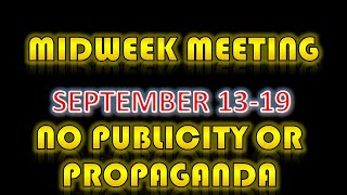 JW English Midweek meeting September 1319 midweek meeting september 1319 [upl. by Notyalc]