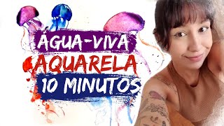 Como PINTAR ÁGUA VIVA em AQUARELA AQUARELA p INICIANTES  Lena Mao [upl. by Anaujal]