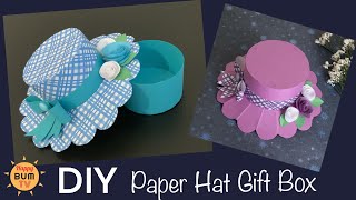 DIY PAPER HAT GIFT BOX I EASY DIY PAPER CRAFTS [upl. by Clercq]