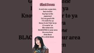 Shut down song lyrics jenlisa rap part Blackpink Fun with jiko Blackpink ❤️❤️ [upl. by Rehnberg140]