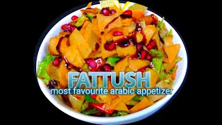 Fattoush salad UAE Recipe most favourite arabic salad Making in restaurant with recipe [upl. by Stannfield]