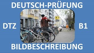 B1Prüfung DTZ  mündliche Prüfung  Bildbeschreibung Mann mit rotem Schal  Deutsch lernen [upl. by Eseerehc]