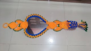 Macrame beautiful heart💓 shape mirror full tutorial  macrame heart shape mirror  wallhanging [upl. by Burn]