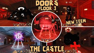 NEW DOORS FLOORS 3  ALL CRUCIFIX Uses ON ALL ENTITES  JUMPSCARES  The Castle [upl. by Eannej772]