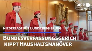 Bundesverfassungsgericht kippt Haushaltsmanöver der Bundesregierung  AFP [upl. by Acus]