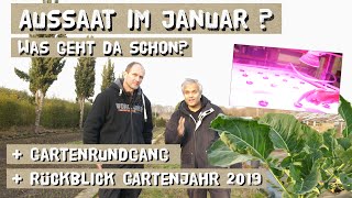 Aussaat ab Januar 2020  Gartenrundgang Knoblauch Jahresrückblick 2019 [upl. by Woolson750]