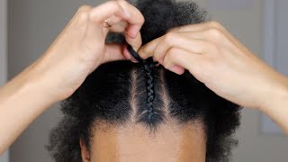 How To Cornrow Your Own Hair for Beginners Tutorial Part One [upl. by Yrrej]