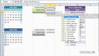 Función DIASLABINTL en Excel [upl. by Delmore620]