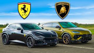 Ferrari Purosangue v Lamborghini Urus DRAG RACE [upl. by Nyrmak]