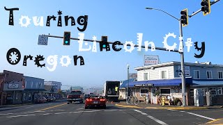 Touring Lincoln City Oregon drive through town central Oregon Coast Highway 101 driving downtown [upl. by Enyahs]