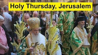 Eastern Orthodox Holy Thursday Washing of the Feet Ceremony Church of the Resurrection Jerusalem [upl. by Ameekahs]