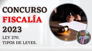 Concurso FISCALÍA 2023  TIPOS DE LEYES y Ley 270 de 1996 [upl. by Radferd656]