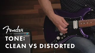 Clean vs Distorted Tone  Fender [upl. by Ahsitan]