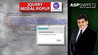 Using jQuery Modal Popup in ASPNet Core Razor Pages [upl. by Enybor]