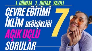 7 Sınıf Çevre Eğitimi ve İklim Değişikliği 1 Dönem 1 Yazılı Sınavı Açık Uçlu Soruları ve Cevaplar [upl. by Joseph944]