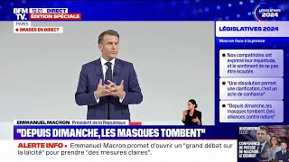 Emmanuel Macron quotassume totalementquot le risque dune cohabitation avec lextrême droite [upl. by Kcirderf639]