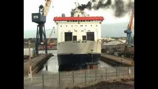 PampO Ferry Pride of York leaves the Dry Dock at AampP Hebburn 7th February 2013 [upl. by Ecidnacal]