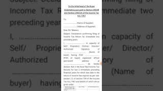 Declaration under sec 206AB and sec 206CCA of income tax act 1961 [upl. by Usanis]