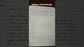 Drafting A Virtual MessageClass 12thenglishhsc Writing SkillMaharashtra Boardshorts viral [upl. by Zelde782]