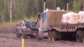 Dodge Pickup Pulling Loaded Peterbuilt [upl. by Benedikt997]