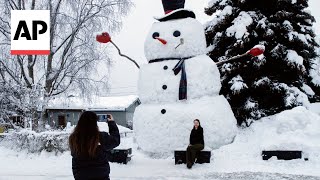 Anchorage Alaska sets record for earliest arrival of 100 inches of snow [upl. by Llet744]