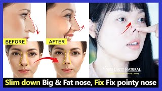 7 New Nose Exercises reshape big nose and Lose nose fat Fix pointy nose and get nose tip up [upl. by Elocaj349]