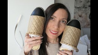 New CHANEL Espadrille Mules Unboxing CHANEL cardholder and Fendi WOC overview [upl. by Amory]