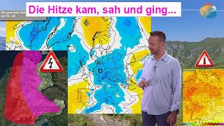 Die Hitze kam sah und ging rasch Gewitter am Sonntag kühle Nächte in einer Woche Mittelfrist [upl. by Dnama]