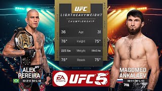 🛑UFC Simulation Alex Pereira vs Magomed Ankalaev [upl. by Elysee]