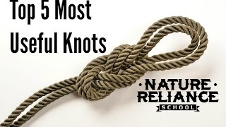 Top Five Useful Knots for camping survival hiking and more [upl. by Nauq735]