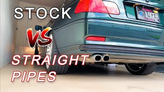 BMW E46 330CI Stock Exhaust Vs Straight Piped [upl. by Allison]